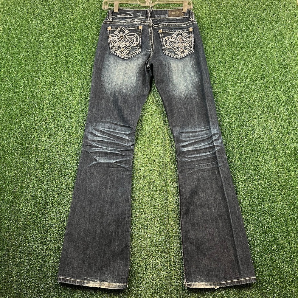 ZCO Jeans Womens 28x31 Dark Wash Bootcut Studded‎ Pocket Stretch Denim Modern
